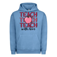 Pigment Pebble Blue teach with love Urban Hoodie - JahusDesignShop