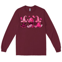 Burgundy breast cancer afro gnomies Long Sleeve Tee - FaDigitalArtStudio