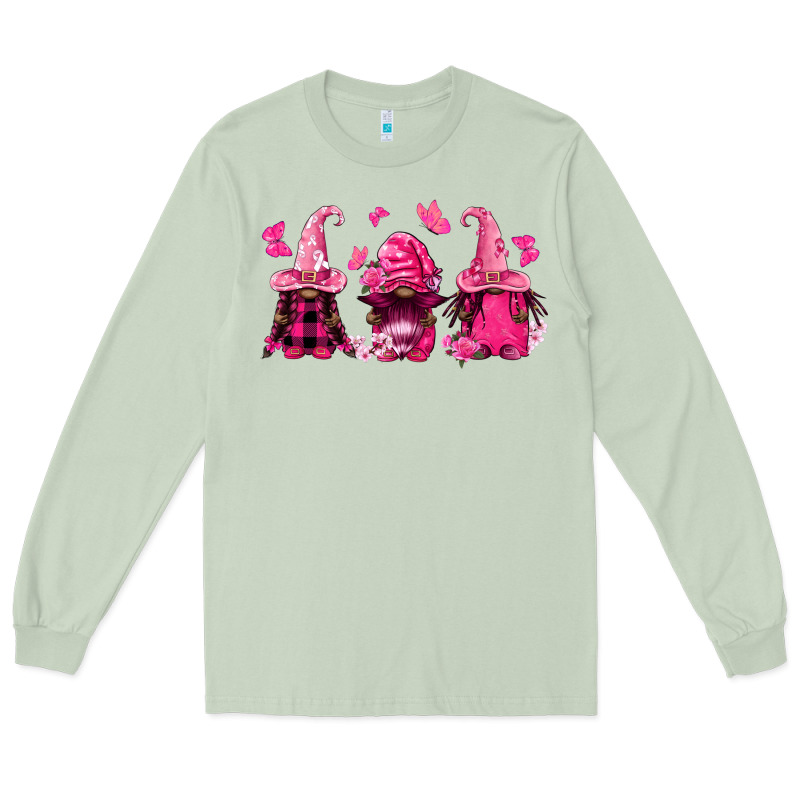 Breast Cancer Afro Gnomies Long Sleeve Tee by FaDigitalArtStudio | Teevron
