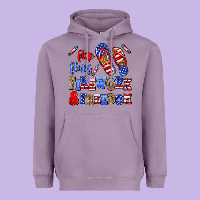 Flip Flops Fireworks And Freedom Heavyweight Hoodie Designed By Adodesignshop