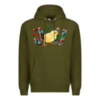 Army Green Christmas Joy With Chick Premium Hoodie - RanaPortraitStore
