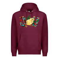 Burgundy Christmas Joy With Chick Premium Hoodie - RanaPortraitStore