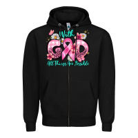 Black with god all things are possible Zipper Hoodie - BarkalooDesign