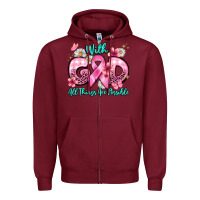 Burgundy with god all things are possible Zipper Hoodie - BarkalooDesign