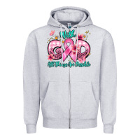 Heather Grey with god all things are possible Zipper Hoodie - BarkalooDesign