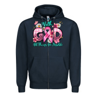 Navy with god all things are possible Zipper Hoodie - BarkalooDesign