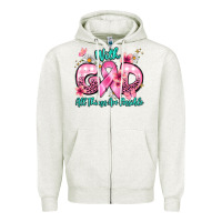 Oatmeal Heather with god all things are possible Zipper Hoodie - BarkalooDesign