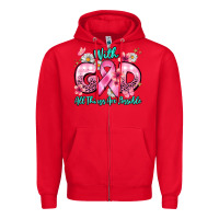 Red with god all things are possible Zipper Hoodie - BarkalooDesign