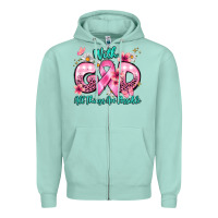 Seafoam with god all things are possible Zipper Hoodie - BarkalooDesign
