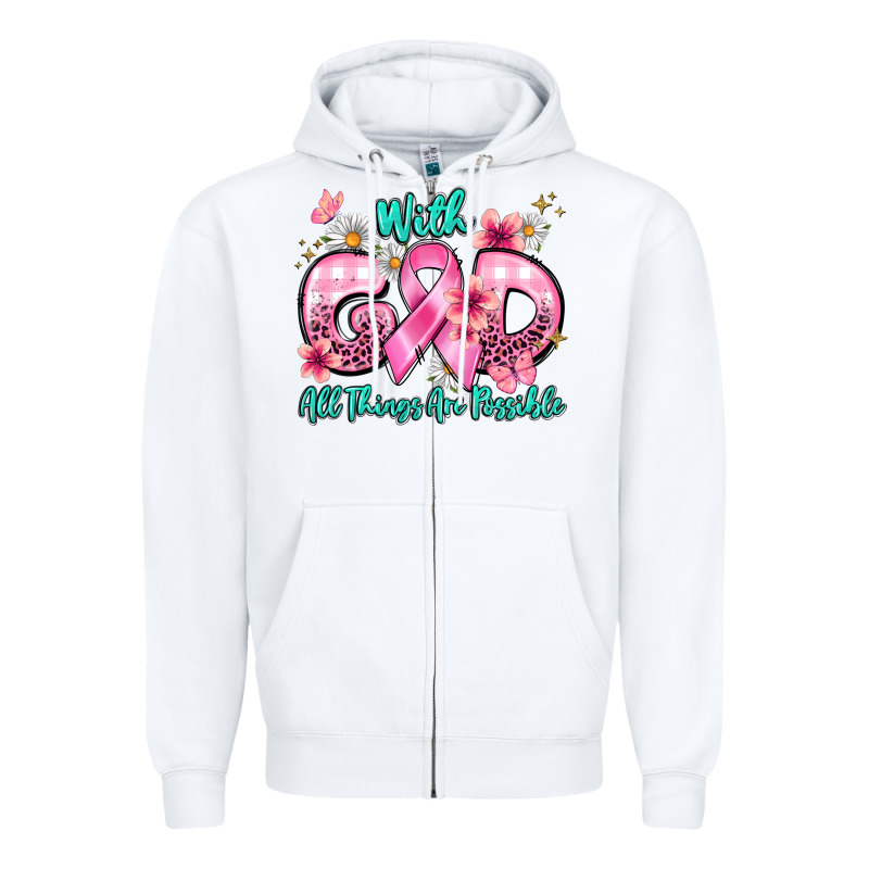 With God All Things Are Possible Zipper Hoodie by BarkalooDesign | Teevron