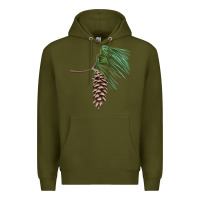 Army Green white pine cone Premium Hoodie - LillyAllenDesigns