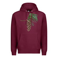 Burgundy white pine cone Premium Hoodie - LillyAllenDesigns