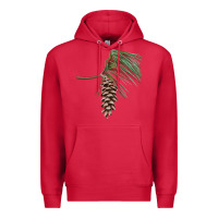 Cardinal white pine cone Premium Hoodie - LillyAllenDesigns