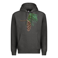 Charcoal Heather white pine cone Premium Hoodie - LillyAllenDesigns