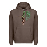 Coffee white pine cone Premium Hoodie - LillyAllenDesigns