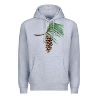 Heather Grey white pine cone Premium Hoodie - LillyAllenDesigns
