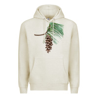 Oatmeal Heather white pine cone Premium Hoodie - LillyAllenDesigns