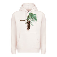 Pale Pink white pine cone Premium Hoodie - LillyAllenDesigns