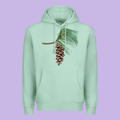 White Pine Cone Premium Hoodie Designed By Lillyallendesigns