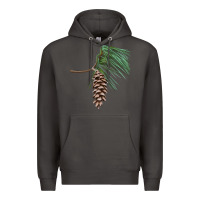Smoke white pine cone Premium Hoodie - LillyAllenDesigns