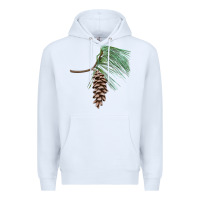 White white pine cone Premium Hoodie - LillyAllenDesigns