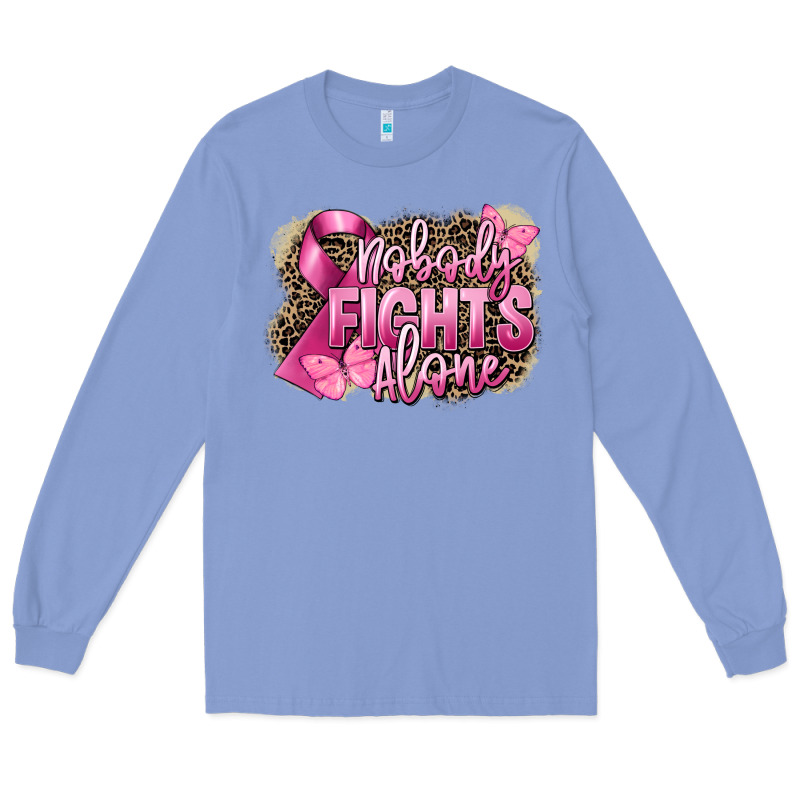 Nobody Fights Alone Cancer Long Sleeve Tee by FaDigitalArtStudio | Teevron