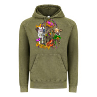Vintage Olive little cows and mardi gras party olivia Vintage Hoodie - OliviaCreatesArt