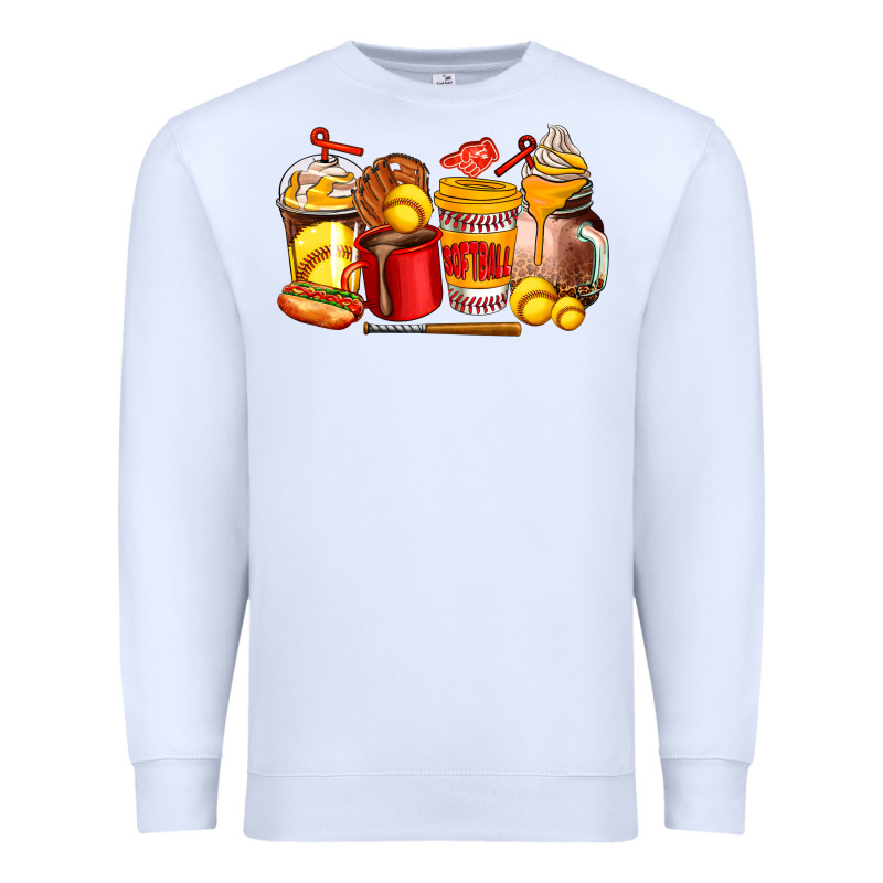 Softball Coffee Cups Premium Sweatshirt by AdoDesignShop | Teevron