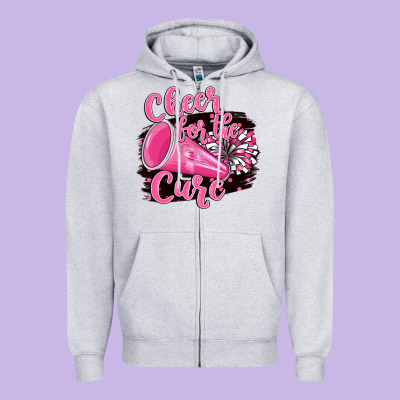 Cheer For The Cure Zipper Hoodie Designed By Barkaloodesign
