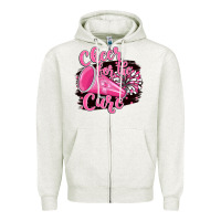 Oatmeal Heather Cheer For The Cure Zipper Hoodie - BarkalooDesign