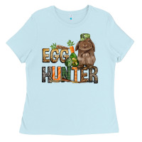 Baby Blue Egg hunter with rabbit Easter Day Ladies Tee - HowdyJamesFarm