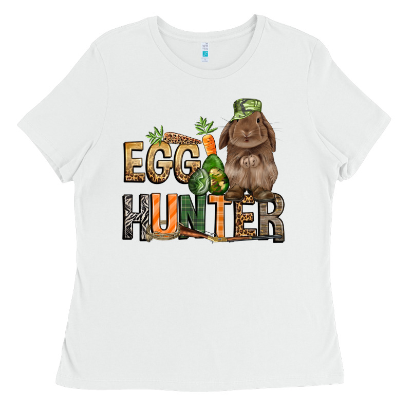 Egg Hunter With Rabbit Easter Day Ladies Tee by HowdyJamesFarm | Teevron