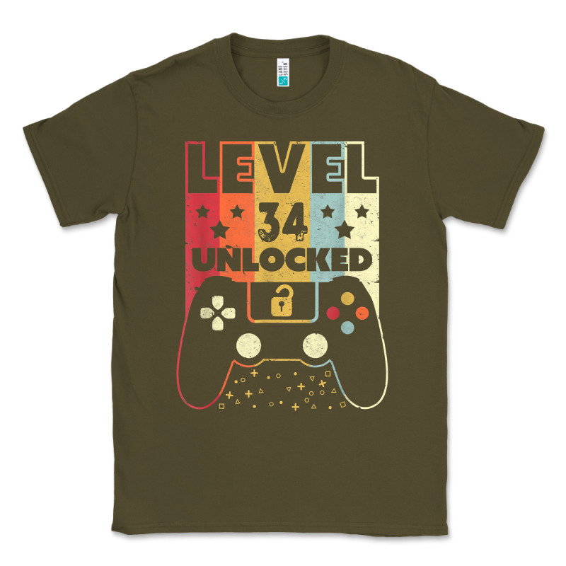 Level 34 Unlocked Shirt Video Gamer 34th Birthday Gifts Tee T Shirt Classic Tee by longCreatives | Teevron