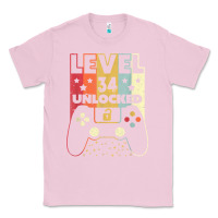 Bubblegum Pink level 34 unlocked shirt video gamer 34th birthday gifts tee t shirt Classic Tee - longCreatives