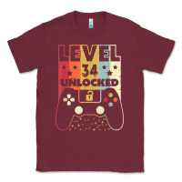Burgundy level 34 unlocked shirt video gamer 34th birthday gifts tee t shirt Classic Tee - longCreatives