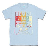 Dusty Blue level 34 unlocked shirt video gamer 34th birthday gifts tee t shirt Classic Tee - longCreatives