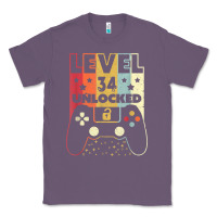 Lavender level 34 unlocked shirt video gamer 34th birthday gifts tee t shirt Classic Tee - longCreatives