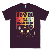 Plum level 34 unlocked shirt video gamer 34th birthday gifts tee t shirt Classic Tee - longCreatives