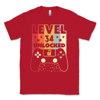 Red level 34 unlocked shirt video gamer 34th birthday gifts tee t shirt Classic Tee - longCreatives