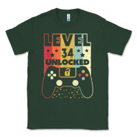 Sports Green level 34 unlocked shirt video gamer 34th birthday gifts tee t shirt Classic Tee - longCreatives