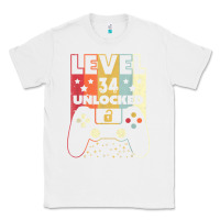 White level 34 unlocked shirt video gamer 34th birthday gifts tee t shirt Classic Tee - longCreatives