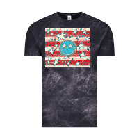 Cloud Black America flag smiley  tumbler Vintage Tee - HowdyJamesFarm
