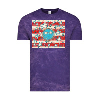 Cloud Purple America flag smiley  tumbler Vintage Tee - HowdyJamesFarm