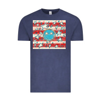 Vintage Denim America flag smiley  tumbler Vintage Tee - HowdyJamesFarm