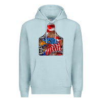 Blue Mist America Premium Hoodie - CowhideDigitalArt