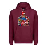 Burgundy America Premium Hoodie - CowhideDigitalArt