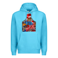 Ocean Blue America Premium Hoodie - CowhideDigitalArt