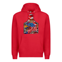 Red America Premium Hoodie - CowhideDigitalArt