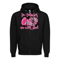 Black in october we wear pink cheer Zipper Hoodie - BarkalooDesign