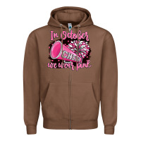 In October We Wear Pink Cheer Zipper Hoodie | Teevron